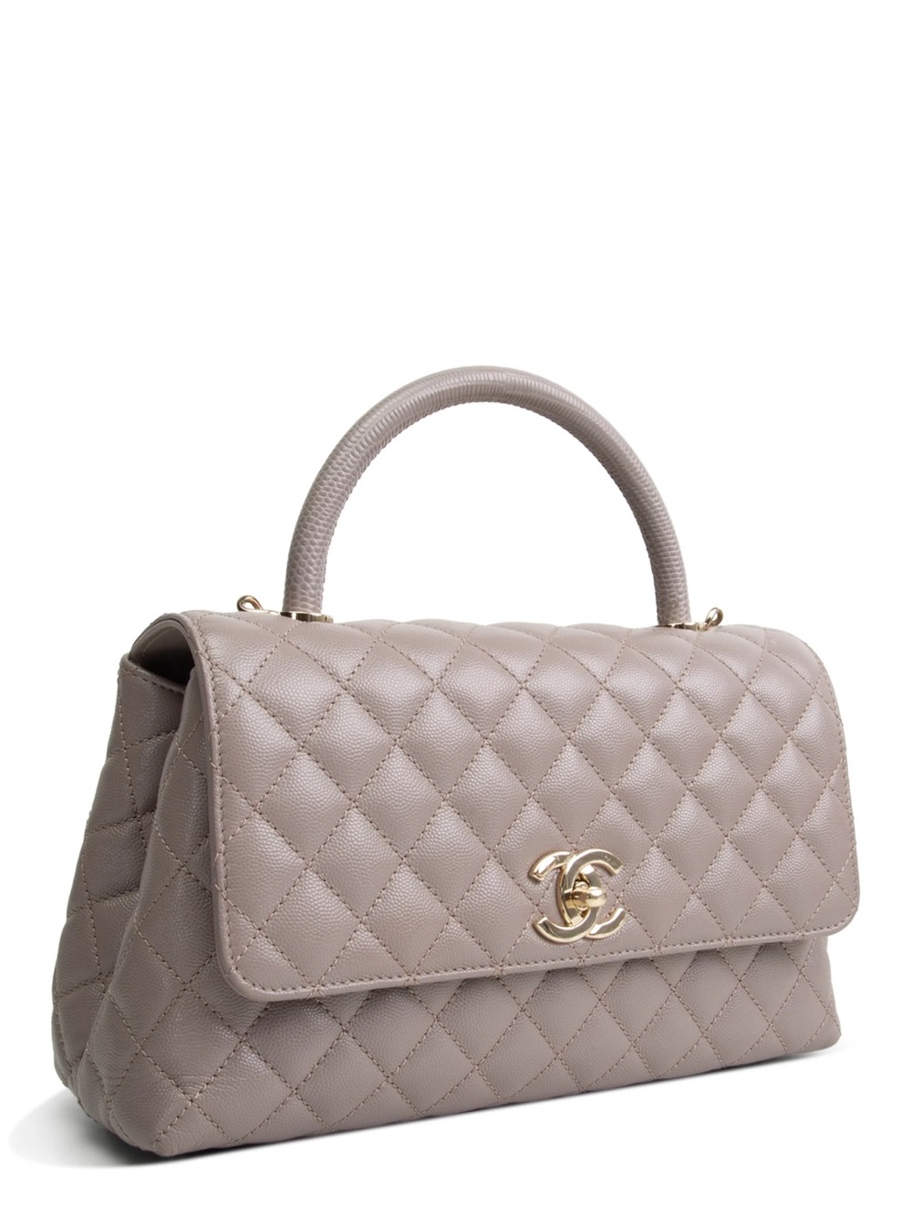 CHANEL
Small Lizard Trimmed Coco
Handle Shoulder Bag - Light
Purple